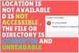 Is not accessible. The File or Directory is